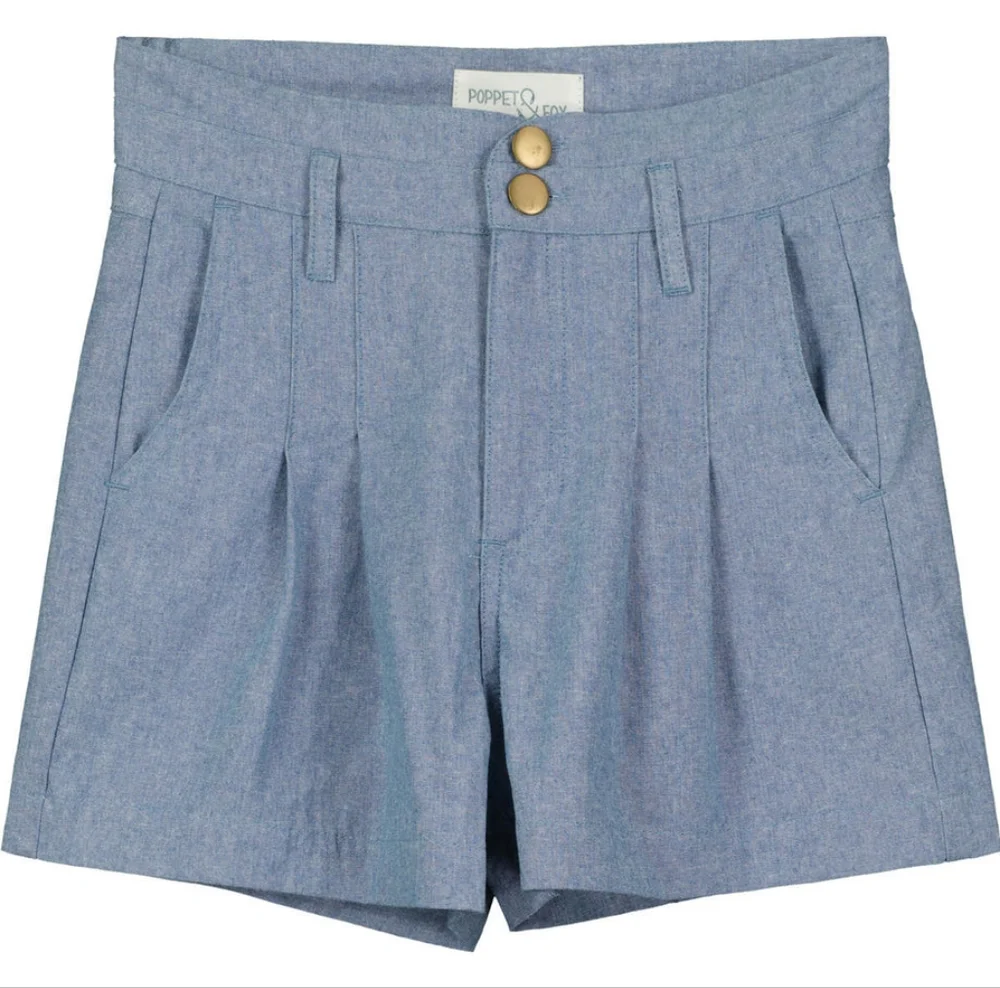 {Poppet & Fox} NEW Tailored Chambray Shorts - Picture 1 of 8